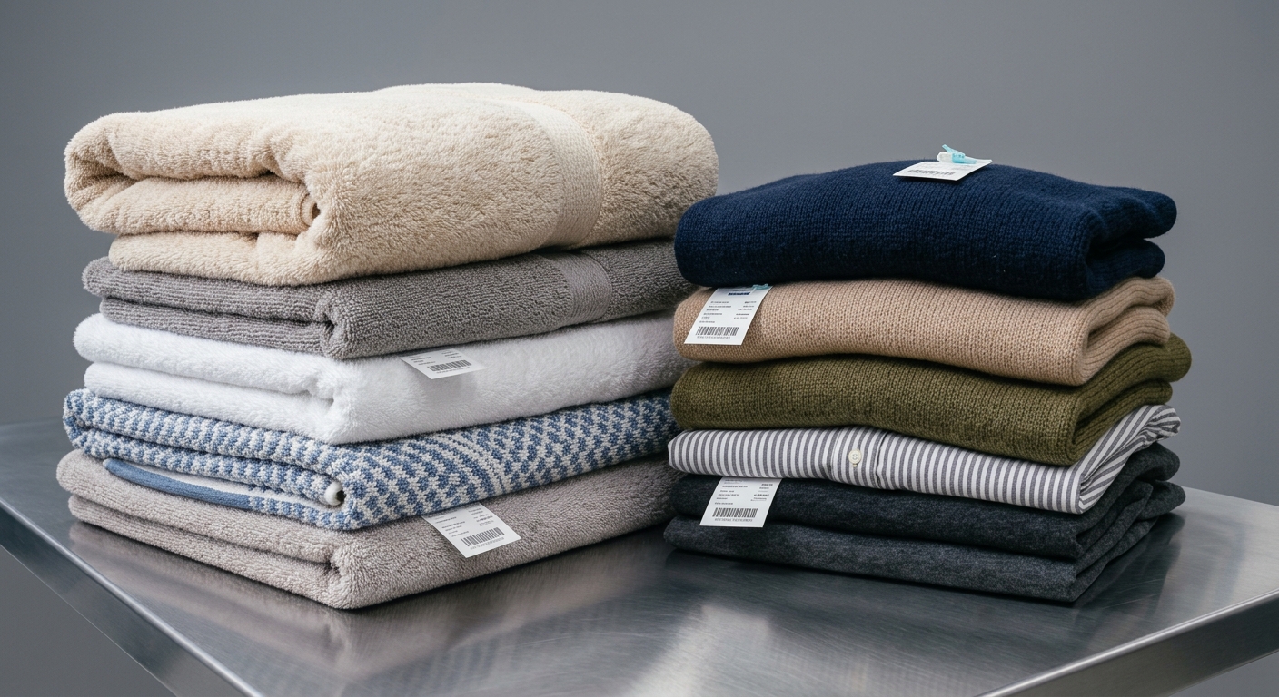 folded towels on a table