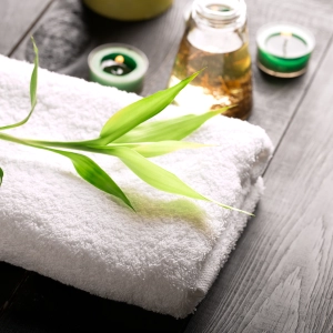 clean folded towels at a salon