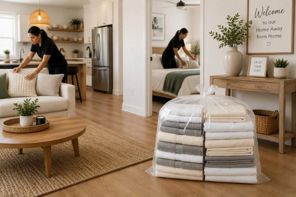 Linens And Towels Delivered To STR Airbnb VRBO 600X400