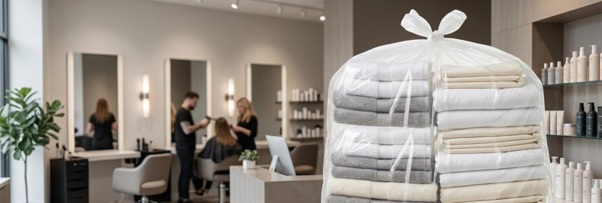 laundry delivery at a salon