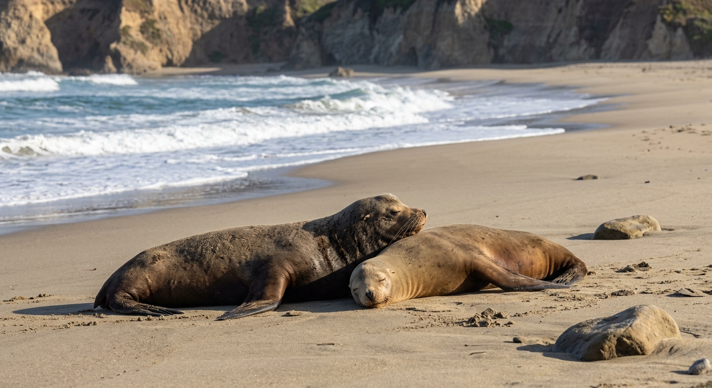 seals on the beach