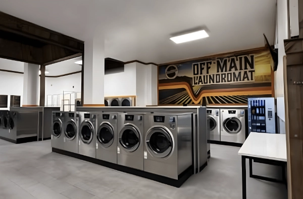 Washers In Front Of Mural